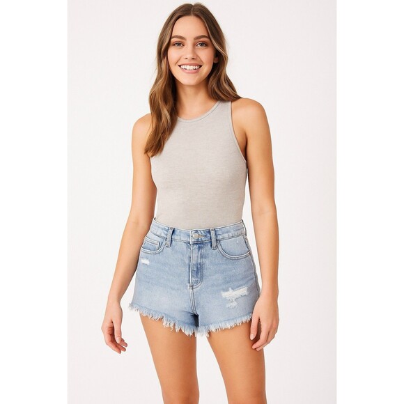 Altar’d State Relaxed Denim Cutoff Shorts Light Wash Women’s Size M Excellent - Picture 1 of 9